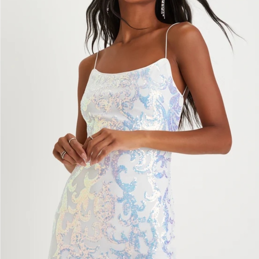 Lulu's Iridescent Backless Sequin Dress